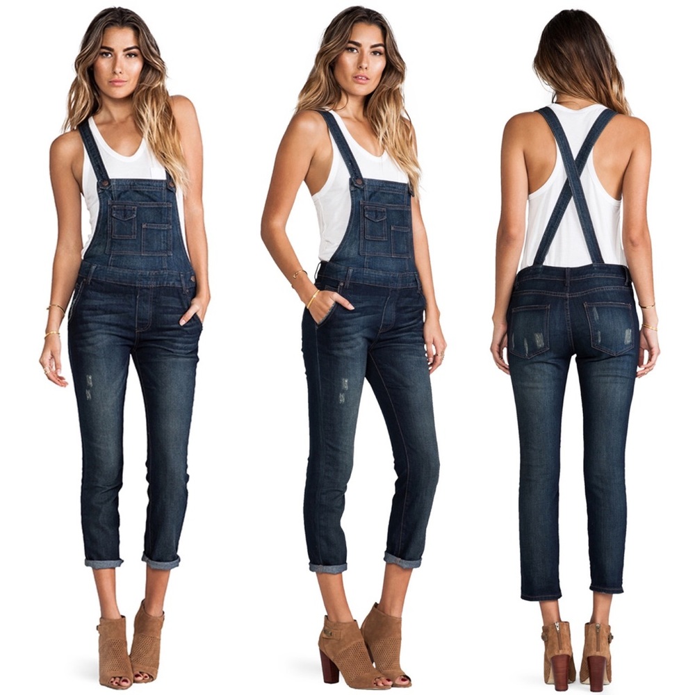 🌺FREE PEOPLE🌺 Washed Denim Overall 27 Brady Wash